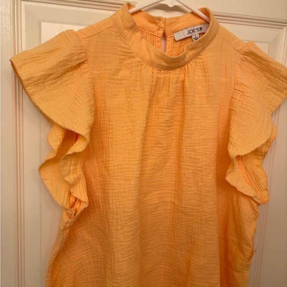 JOE'S JEANS Gauze Flutter Sleeve Top Apricot NEW - Picture 2 of 11